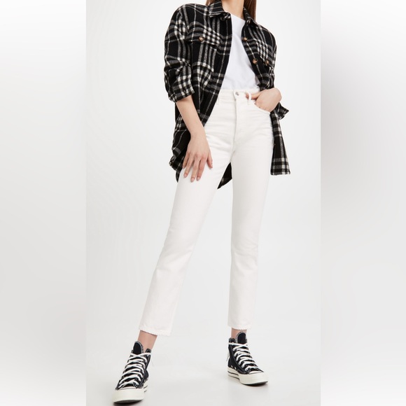 CITIZENS OF HUMANITY Charlotte High Rise Straight Jeans in White Denim - Picture 13 of 13